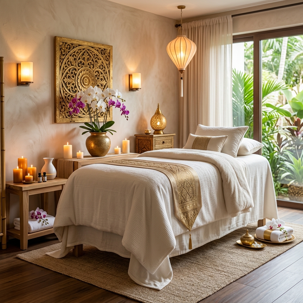 Luxury wellness spa treatment room